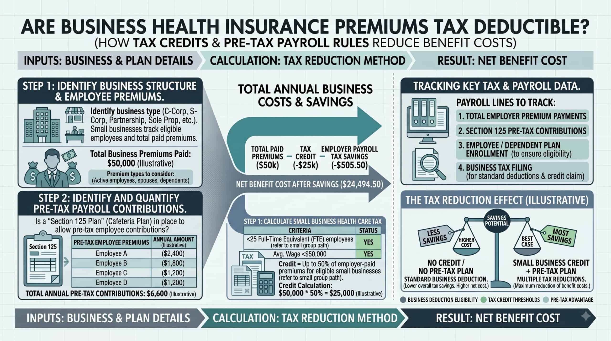 Click to enlarge Are business health insurance premiums tax deductible?