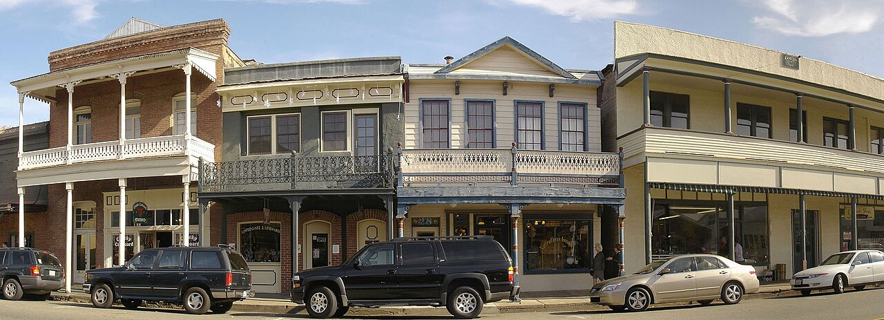 Historic buildings along Main Street in Sutter Creek, Amador County, California