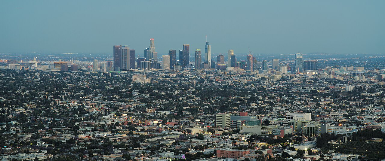Downtown Los Angeles skyline seen from Griffith Observatory, California
