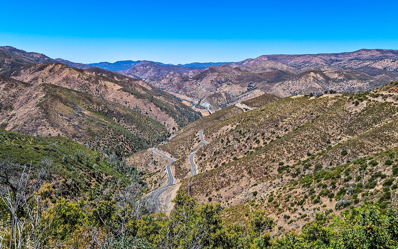 Sweeping view of Bear Valley and the Sierra foothills in Mariposa County, California