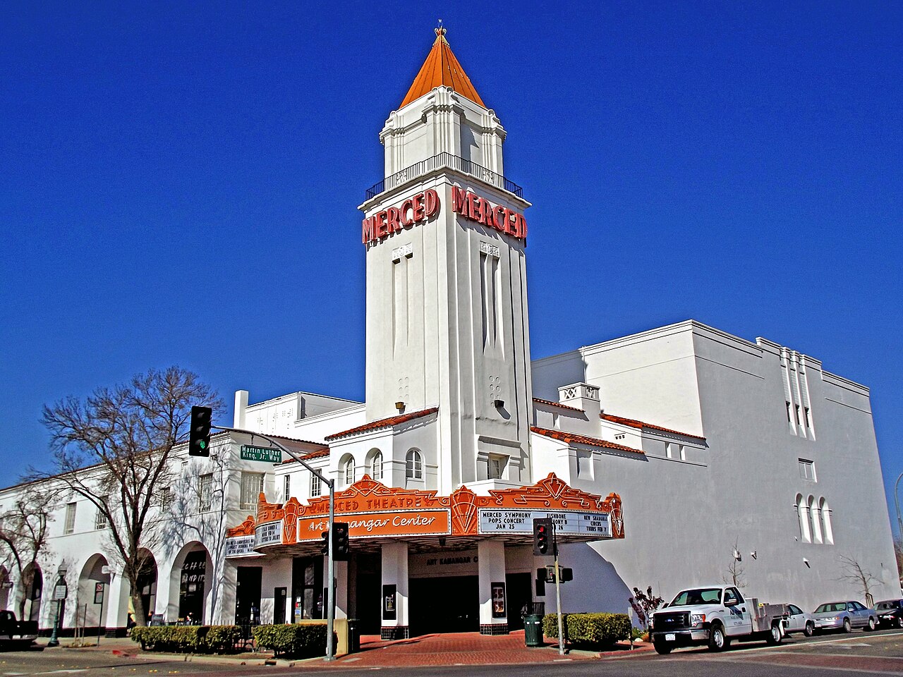 The historic Merced Theatre in downtown Merced, California