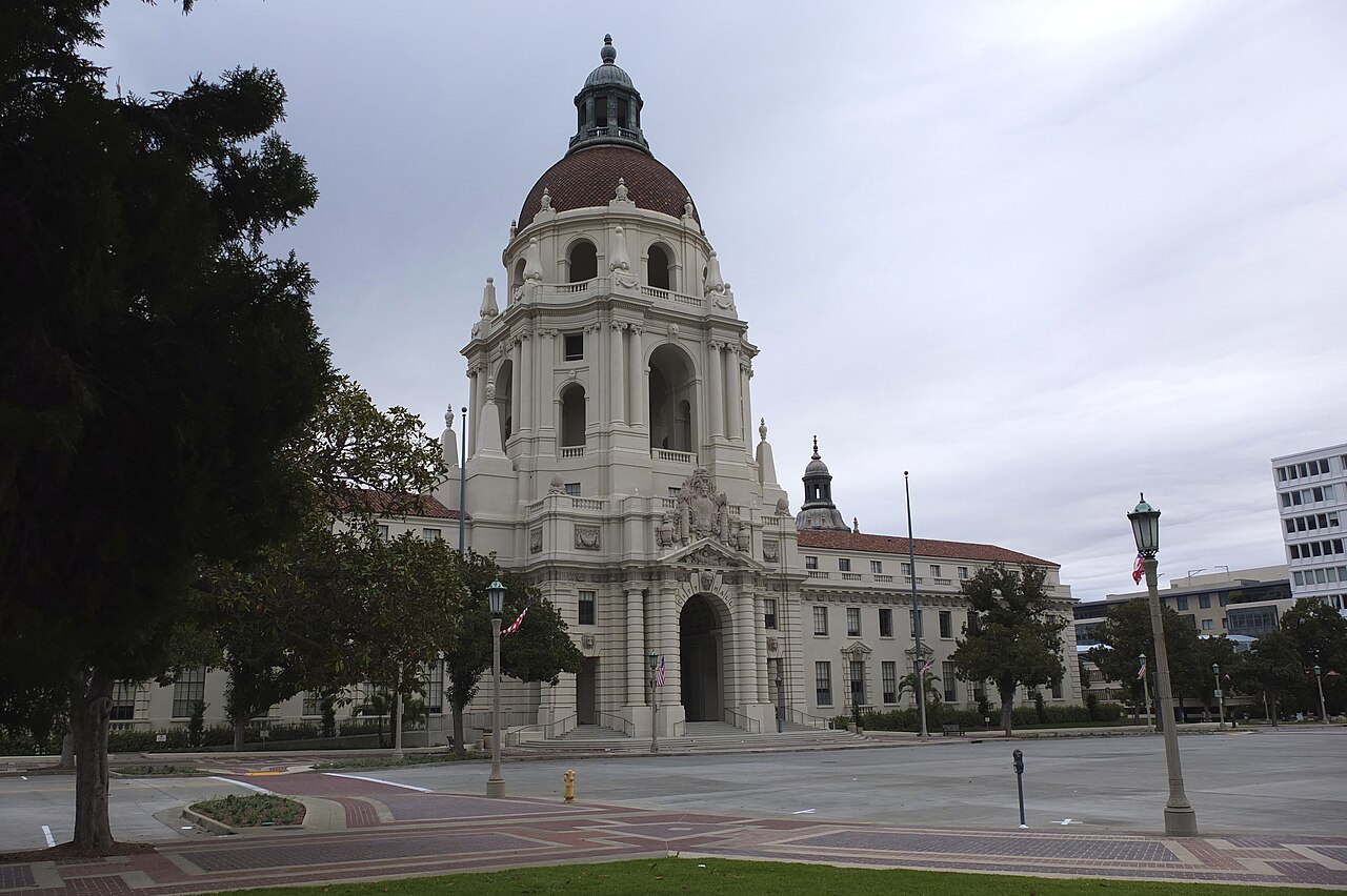 Pasadena City Hall with its domed tower, Pasadena, California